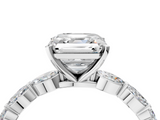 White gold Asscher Solitaire Marquise Side Stone Prong Setting Ring_11