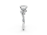 White gold Asscher Solitaire Marquise Twist Band with Six-Prong Setting_13