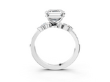 White gold Asscher Solitaire Marquise Twist Band with Six-Prong Setting_14