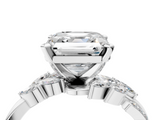 White gold Asscher Solitaire Marquise Twist Band with Six-Prong Setting_15