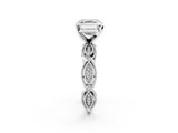 White gold Asscher Solitaire Milgrain Diamond Engagement Ring with Bezel and Marquise Band_8