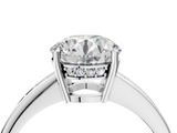 White gold Asscher Solitaire Pavé Band Prong Setting Ring_10