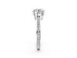 White gold Asscher Solitaire Pavé Band Prong Setting Ring_8