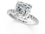 White gold Asscher Solitaire Pavé Band with Four-Prong Setting_32