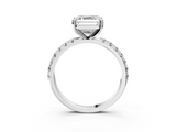 White gold Asscher Solitaire Pavé Band with Four-Prong Setting_34