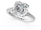 White gold Asscher Solitaire Pavé Band with Four-Prong Setting_57