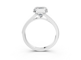 White gold Asscher Solitaire Pavé Band with Four-Prong Setting_59
