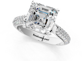 White gold Asscher Solitaire Pavé Diamond Engagement Ring with Four-Prong Setting_24
