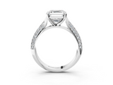 White gold Asscher Solitaire Pavé Diamond Engagement Ring with Four-Prong Setting_26