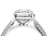 White gold Asscher Solitaire Pavé Diamond Engagement Ring with Four-Prong Setting_27