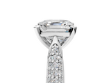 White gold Asscher Solitaire Pavé Diamond Engagement Ring with Four-Prong Setting_28