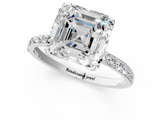 White gold Asscher Solitaire Pavé Diamond Engagement Ring with Four-Prong Setting_45