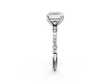 White gold Asscher Solitaire Pavé Diamond Engagement Ring with Four-Prong Setting_45