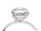 White gold Asscher Solitaire Pavé Diamond Engagement Ring with Four-Prong Setting_47
