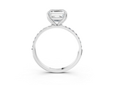 White gold Asscher Solitaire Pavé Diamond Engagement Ring with Four-Prong Setting_47
