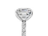 White gold Asscher Solitaire Pavé Diamond Engagement Ring with Four-Prong Setting_48