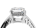 White gold Asscher Solitaire Pavé Diamond Milgrain Engagement Ring with Four-Prong Setting_7