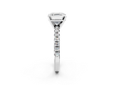 White gold Asscher Solitaire Pave Diamond Engagement Ring with Four-Prong Setting_10