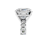 White gold Asscher Solitaire Pave Diamond Engagement Ring with Four-Prong Setting_13