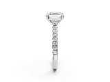 White gold Asscher Solitaire Pave Diamond Engagement Ring with Prong Setting_25