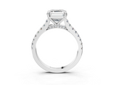 White gold Asscher Solitaire Pave Diamond Engagement Ring with Prong Setting_31