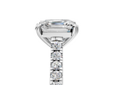 White gold Asscher Solitaire Pave Diamond Engagement Ring with Prong Setting_33