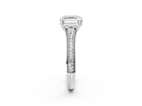 White gold Asscher Solitaire Pave Split Shank Engagement Ring with Six-Prong Setting_31