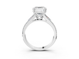 White gold Asscher Solitaire Pave Split Shank Engagement Ring with Six-Prong Setting_32