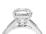 White gold Asscher Solitaire Pave Split Shank Engagement Ring with Six-Prong Setting_33