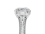White gold Asscher Solitaire Pave Split Shank Engagement Ring with Six-Prong Setting_34
