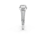 White gold Asscher Solitaire Pave Split Shank Ring with Four-Prong Setting_71