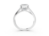 White gold Asscher Solitaire Split Shank Pavé Diamond Engagement Ring_32