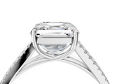 White gold Asscher Solitaire Split Shank Pavé Diamond Engagement Ring_33
