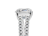 White gold Asscher Solitaire Split Shank Pavé Diamond Engagement Ring_34