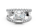 White gold Asscher Solitaire Split Shank Pave Diamond Ring_52