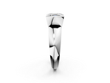 White gold Asscher Solitaire Tension Set Diamond Ring with Wide Band_39