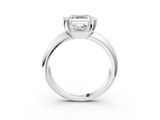 White gold Asscher Solitaire Tension Set Diamond Ring with Wide Band_40