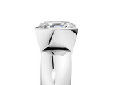 White gold Asscher Solitaire Tension Set Diamond Ring with Wide Band_42