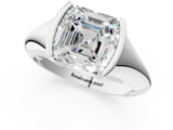 White gold Asscher Solitaire Tension Set Diamond Ring_52