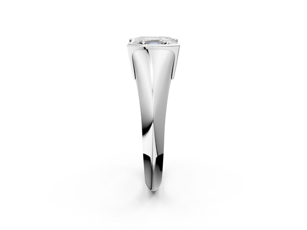 White gold Asscher Solitaire Tension Set Diamond Ring