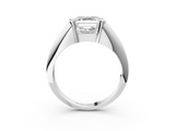 White gold Asscher Solitaire Tension Set Diamond Ring_57