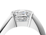 White gold Asscher Solitaire Tension Set Diamond Ring_58