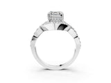 White gold Asscher Solitaire Twist Band Pavé Diamond Engagement Ring_23