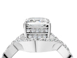 White gold Asscher Solitaire Twist Band Pavé Diamond Engagement Ring_24