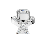 White gold Asscher Solitaire Twist Band Pavé Diamond Engagement Ring_25