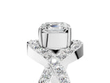 White gold Asscher Solitaire Twist Band Pavé Diamond Engagement Ring_55