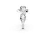 White gold Asscher Solitaire Twist Band Pavé Diamond Engagement Ring_57