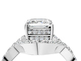White gold Asscher Solitaire Twist Band Pavé Diamond Engagement Ring_59