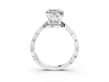 White gold Asscher Solitaire Twist Band with Leaf Prong Setting 3