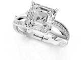White gold Asscher Solitaire Twist Band with Pavé Accents and Four-Prong Setting_21